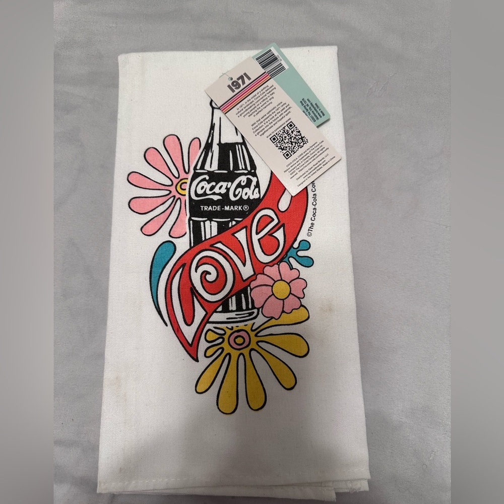 Coca Cola Love Kitchen Towel - Red, Yellow, Pink, Black